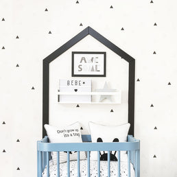 Papel de Parede Infantil Triângulo Vazado Preto