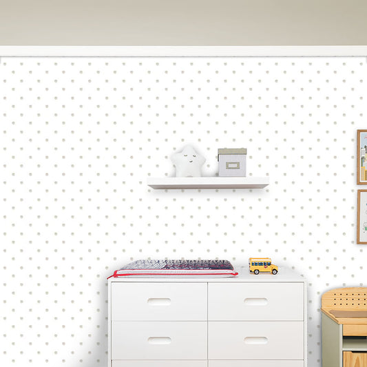 Papel de Parede Infantil Poá Aquarela Bege