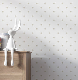 Papel de Parede Infantil Poá Aquarela Bege