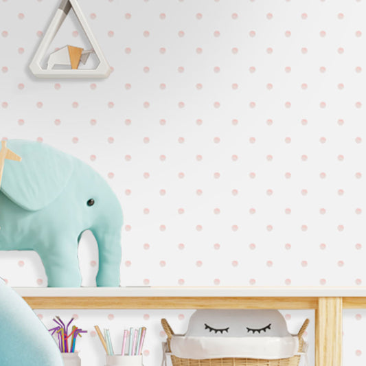 Papel de Parede Poá Aquarela Rosa Claro