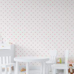 Papel de Parede Infantil Poá Aquarela Rosa Clássico