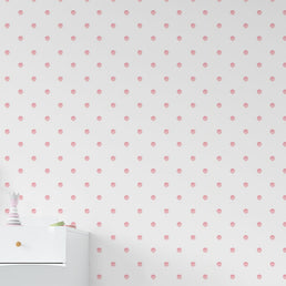 Papel de Parede Infantil Poá Aquarela Rosa Clássico