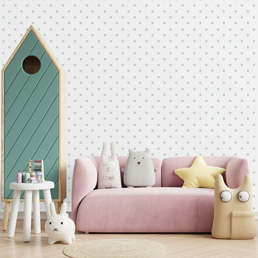 Papel de Parede Infantil Poá Aquarela Malva