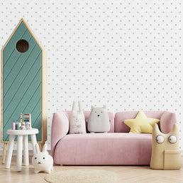 Papel de Parede Infantil Poá Aquarela Malva