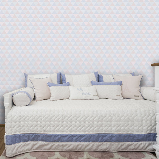 Papel de Parede Infantil Triângulos Azul