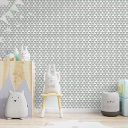 Papel de Parede Triângulos Cinza