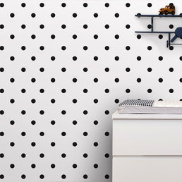 Papel de Parede Infantil Poá Preto