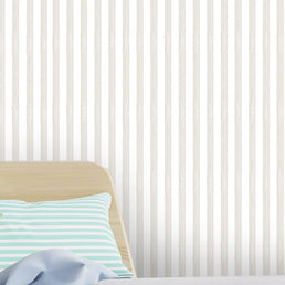 Papel de Parede Listra Média Aquarela Bege