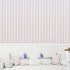 Papel de Parede Infantil Listra Média Aquarela Rosa