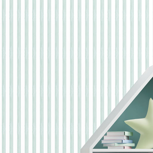 Papel de Parede Infantil Listra Média Aquarela Malva