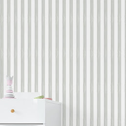 Papel de Parede Infantil Listra Média Aquarela Cinza