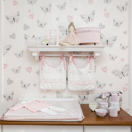 Papel de Parede Borboleta Cinza