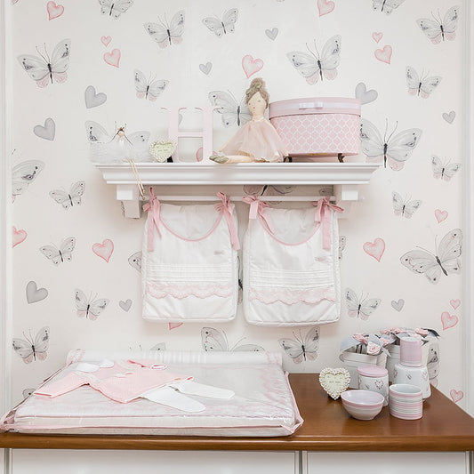 Papel de Parede Borboleta Cinza