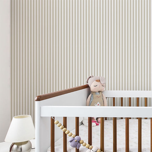 Papel de Parede Infantil Listra Fina Bege