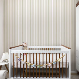 Papel de Parede Infantil Listra Fina Bege