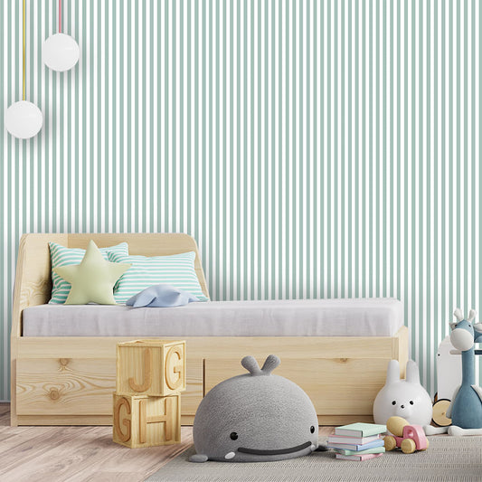 Papel de Parede Listra Fina Verde