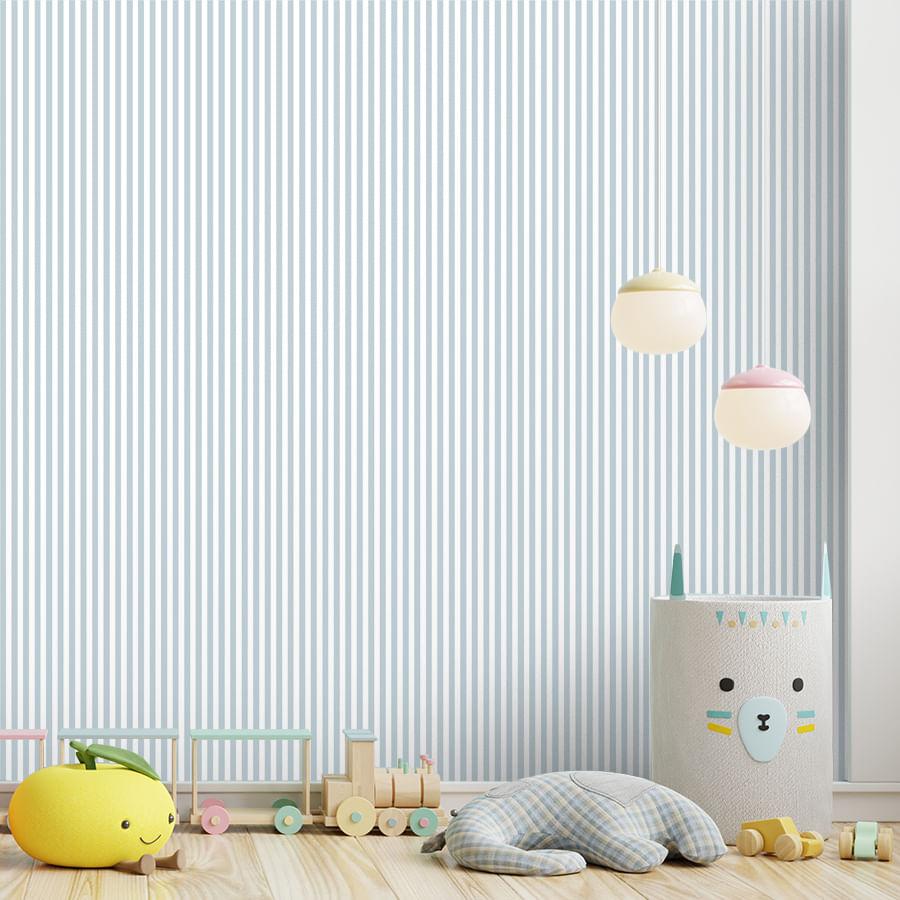 Papel de Parede Listra Fina Azul