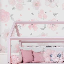 Papel de Parede Floral Grande Aquarela