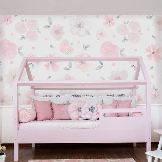 Papel de Parede Floral Grande Aquarela