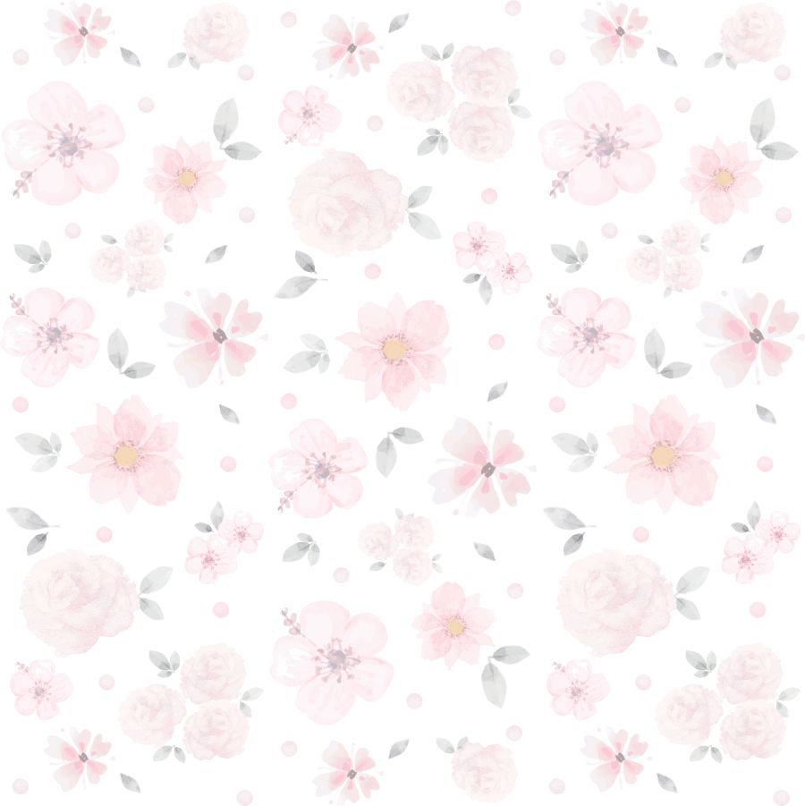 Papel de Parede Floral Grande Aquarela