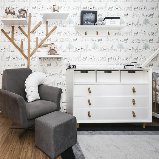 Papel de Parede Infantil Animais Verde