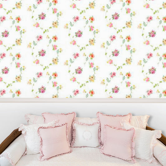 Papel de Parede Infantil Floral Candy Verde