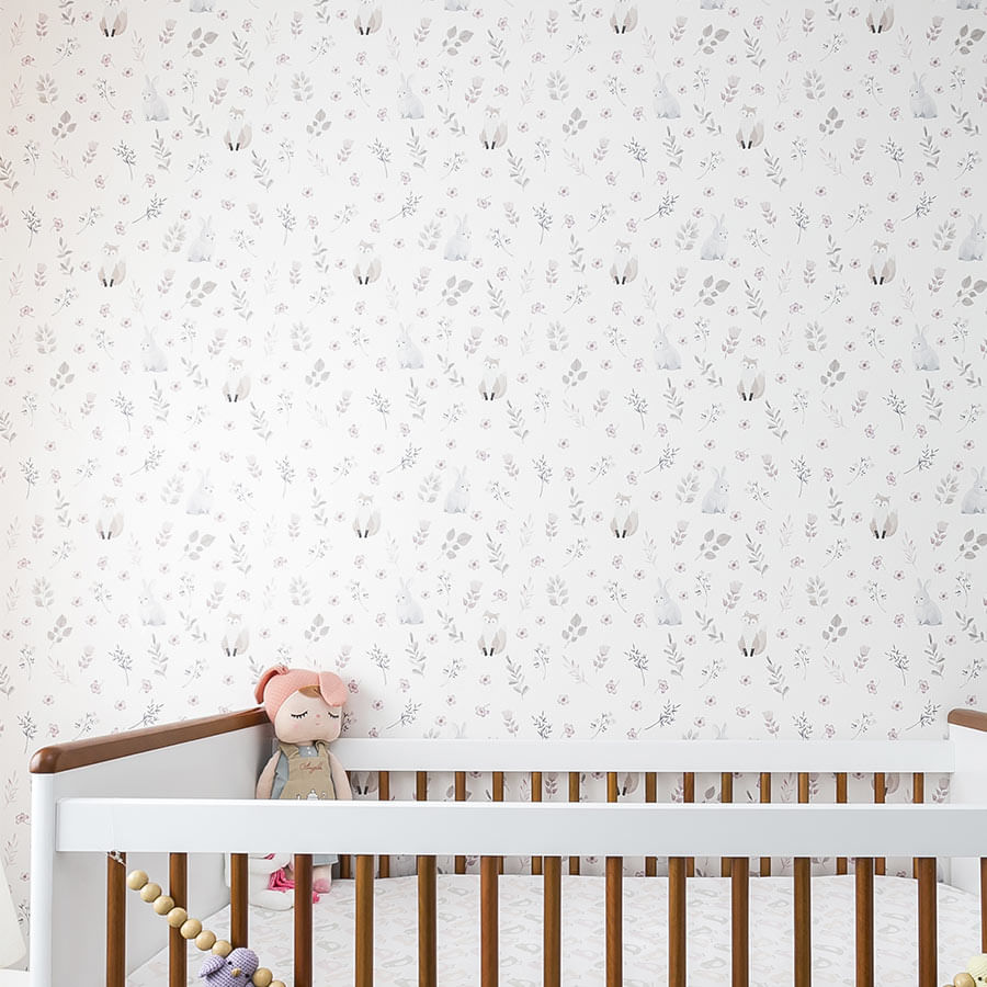 Papel de Parede Infantil Raposa Bege