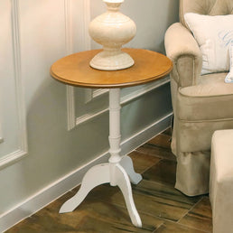 Mesa de Apoio Siena Branco e Madeira