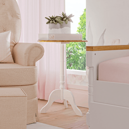 Mesa de Apoio Siena Branco e Madeira