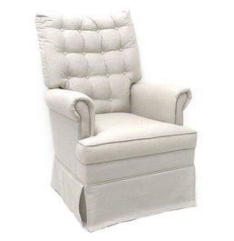 Poltrona de Amamentação Mommy com Puff e Balanço Linho Cru