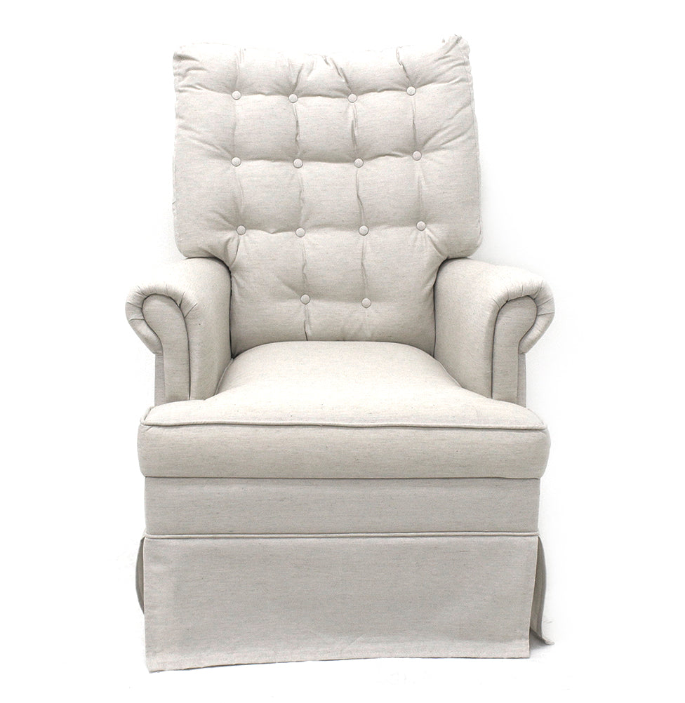 Poltrona de Amamentação Mommy com Puff e Balanço Linho Cru