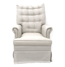 Poltrona de Amamentação Mommy com Puff e Balanço Linho Cru