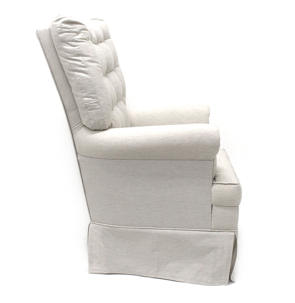 Poltrona de Amamentação Mommy com Puff e Balanço Linho Cru