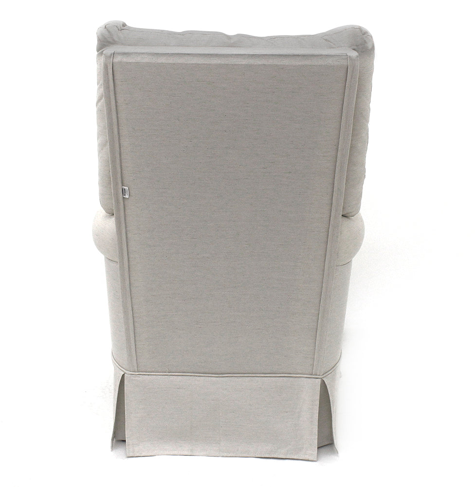 Poltrona de Amamentação Mommy com Puff e Balanço Linho Cru