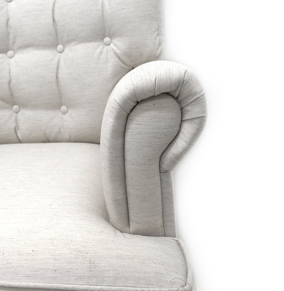 Poltrona de Amamentação Mommy com Puff e Balanço Linho Cru