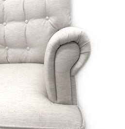 Poltrona de Amamentação Mommy com Puff e Balanço Linho Cru