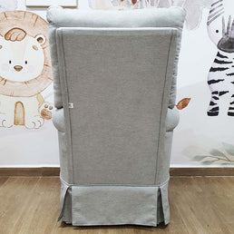 Poltrona de Amamentação Mommy com Puff e Balanço Linen Cinza