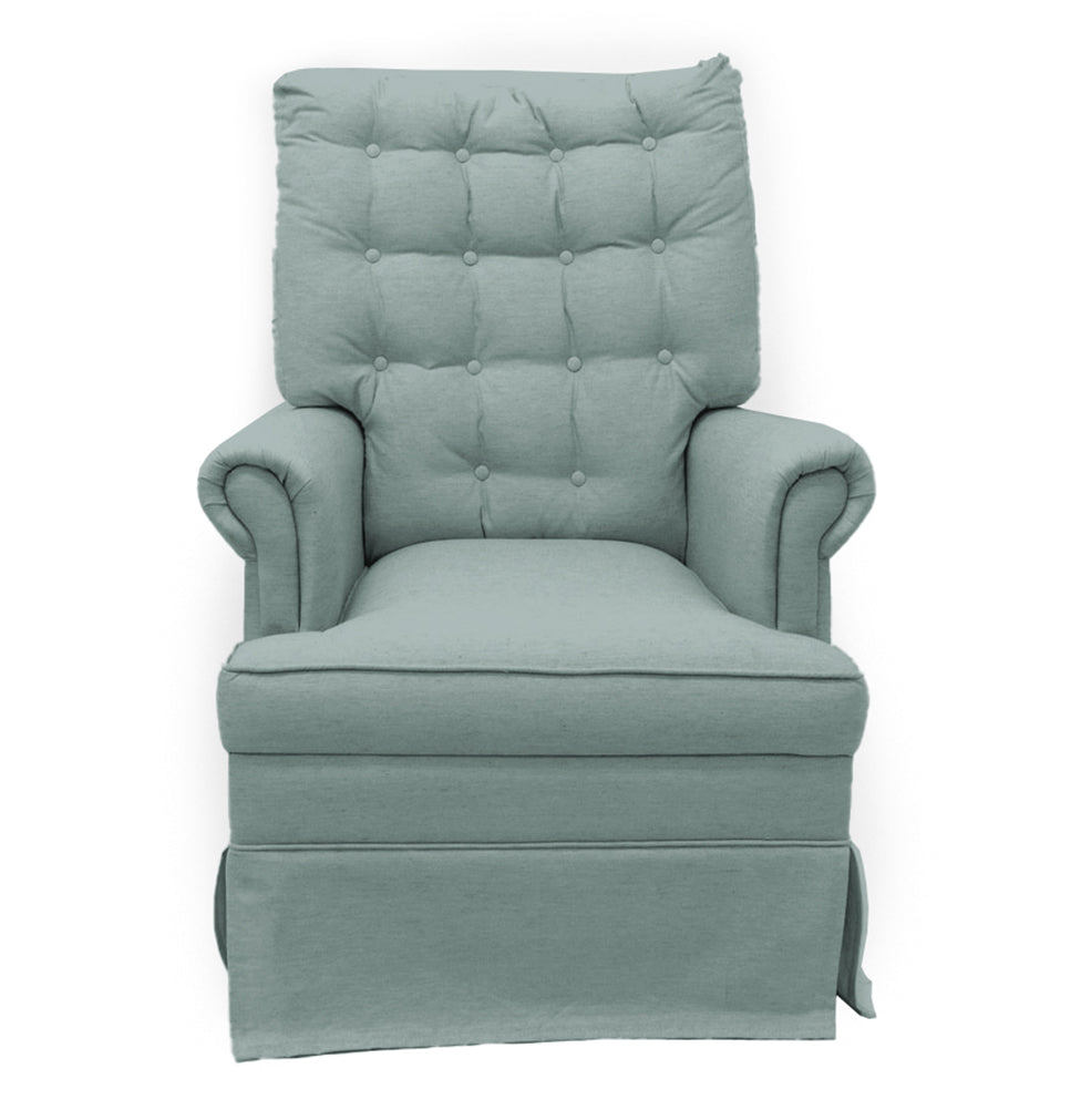 Poltrona de Amamentação Mommy Com Puff e Balanço - Linho Verde