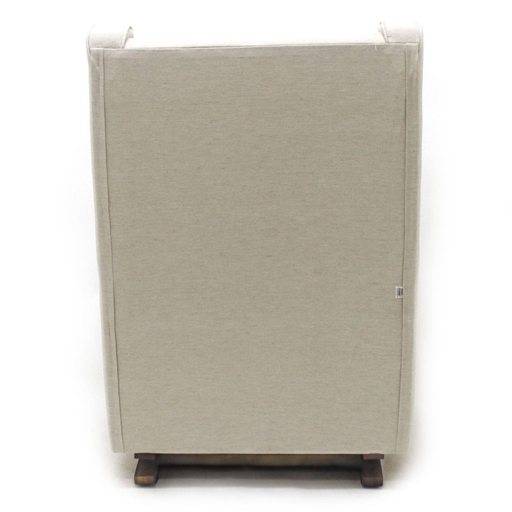 Poltrona de Amamentação Slim com Balanço e Puff Linho Cru