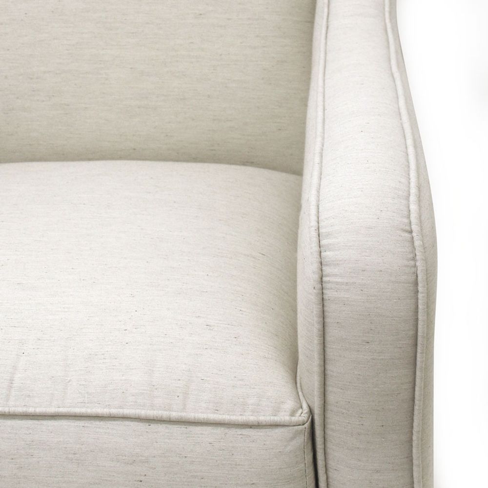 Poltrona de Amamentação Slim com Balanço e Puff Linho Cru