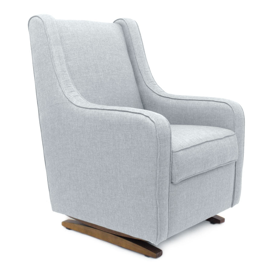 Poltrona de Amamentação Slim com Puff e Balanço Linen Cinza