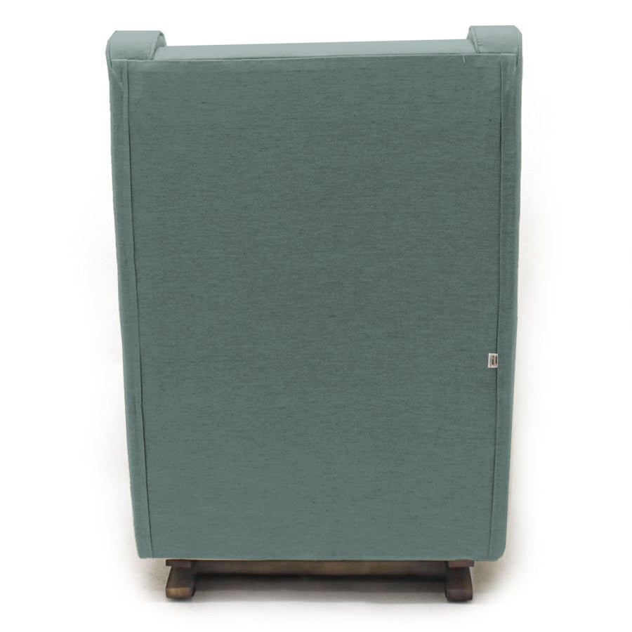 Poltrona de Amamentação Slim com Balanço e Puff - Linho Verde