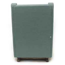 Poltrona de Amamentação Slim com Balanço e Puff - Linho Verde