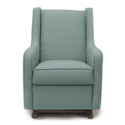 Poltrona de Amamentação Slim com Balanço e Puff - Linho Verde