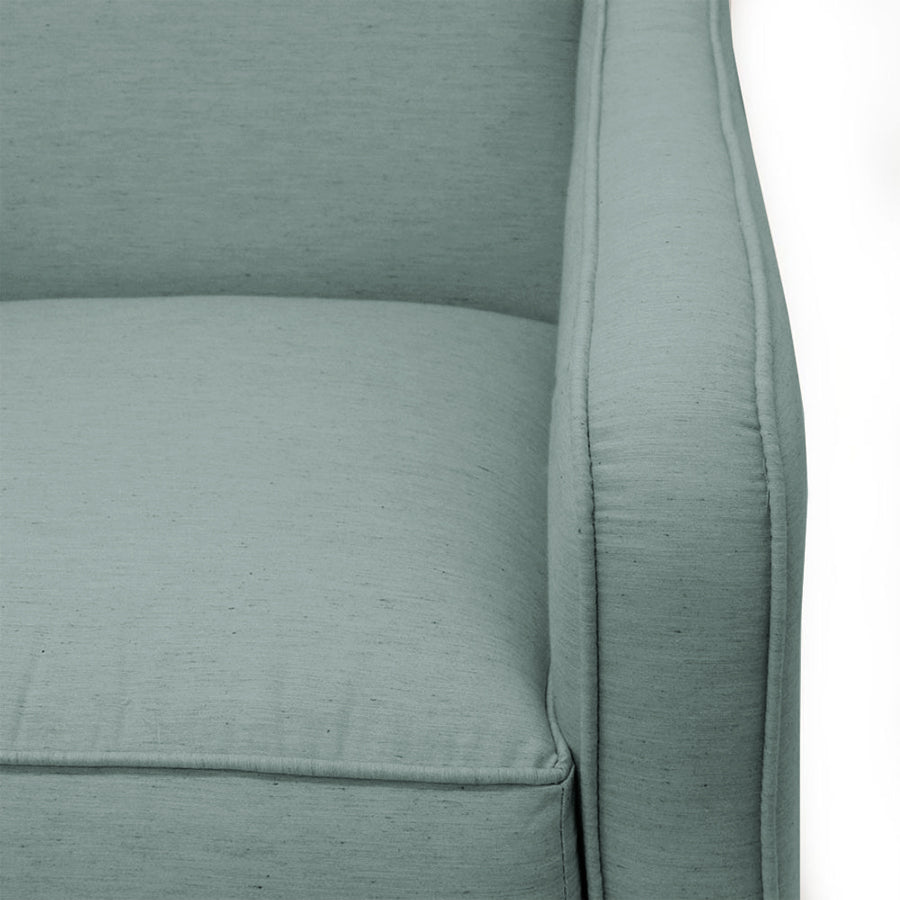 Poltrona de Amamentação Slim com Balanço e Puff - Linho Verde