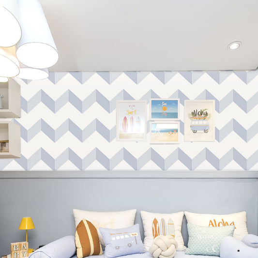Papel de Parede Infantil Chevron Azul Claro