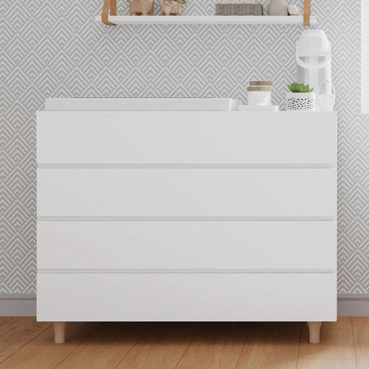 Cômoda de Bebê Haus Nature 4 Gavetas Branca e Carvalho 110 CM