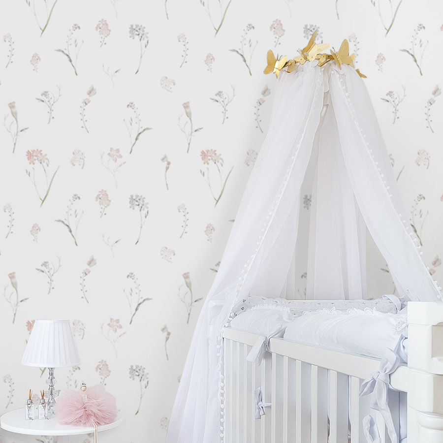 Papel de parede floral liv - 270cm (a) x 50cm (l)