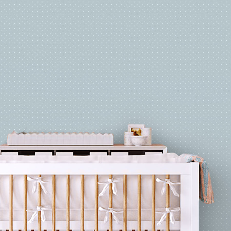 Papel de Parede Mini Poá Fundo Azul Claro