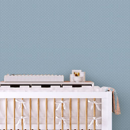 Papel de Parede Infantil Mini Poá Fundo Azul Clássico